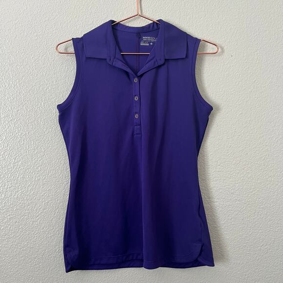 Nike Golf Dri-Fit Sleeveless Polo Tank Top Purple Tour Performance - Picture 1 of 4